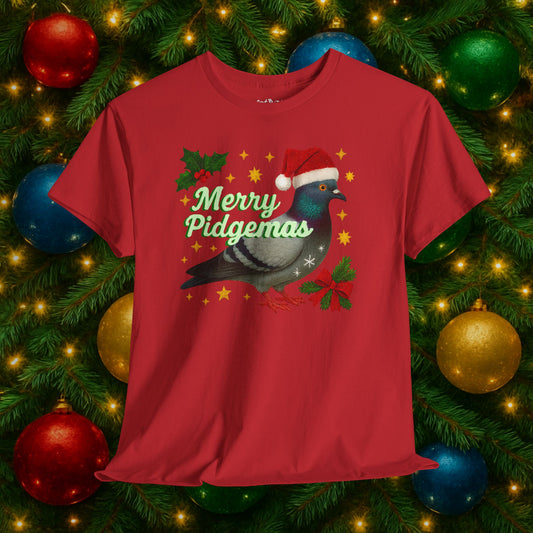 merry pidgemas v1: festive christmas pigeon tshirt