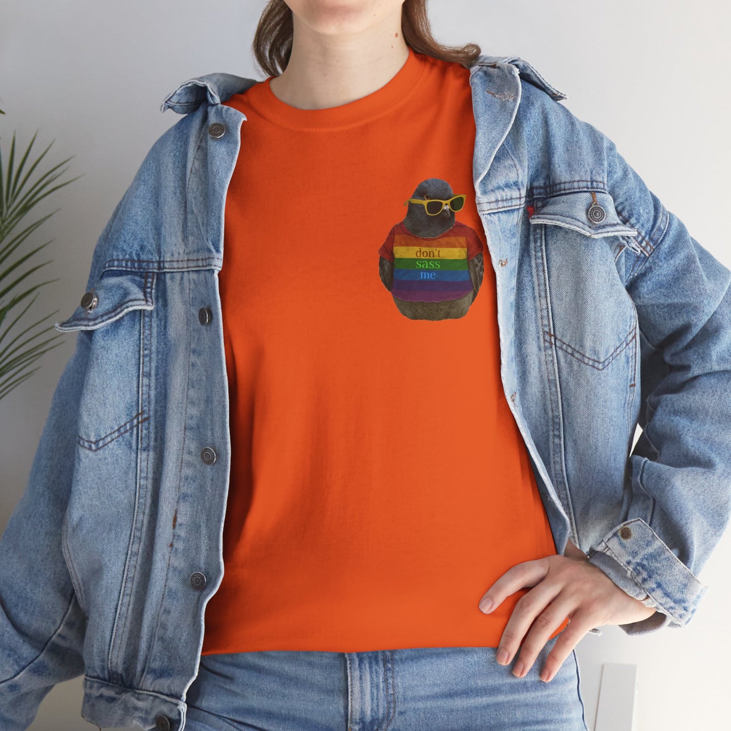 'dont sass me lgbt pigeon' unisex graphic tshirt [left]