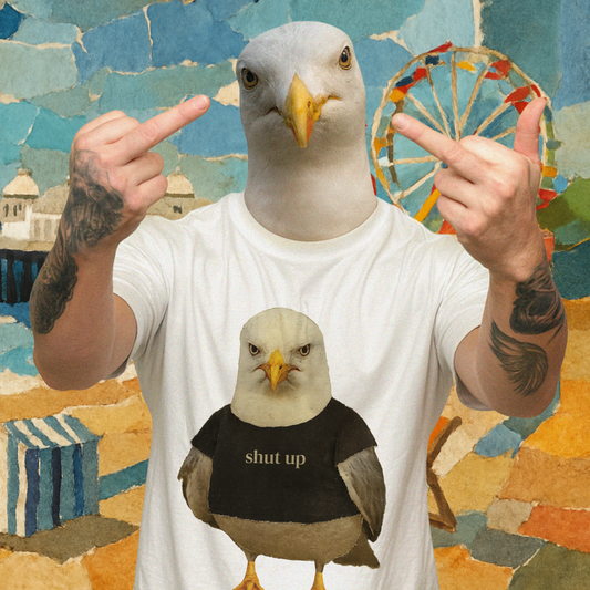 'shut up' seagull unisex graphic tshirt