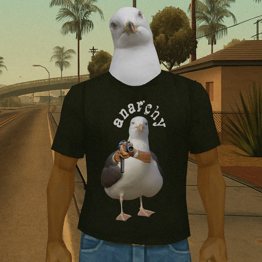 'anarchy seagull' unisex graphic tshirt