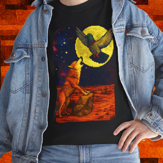 wolf pigeon pixel·art tshirt