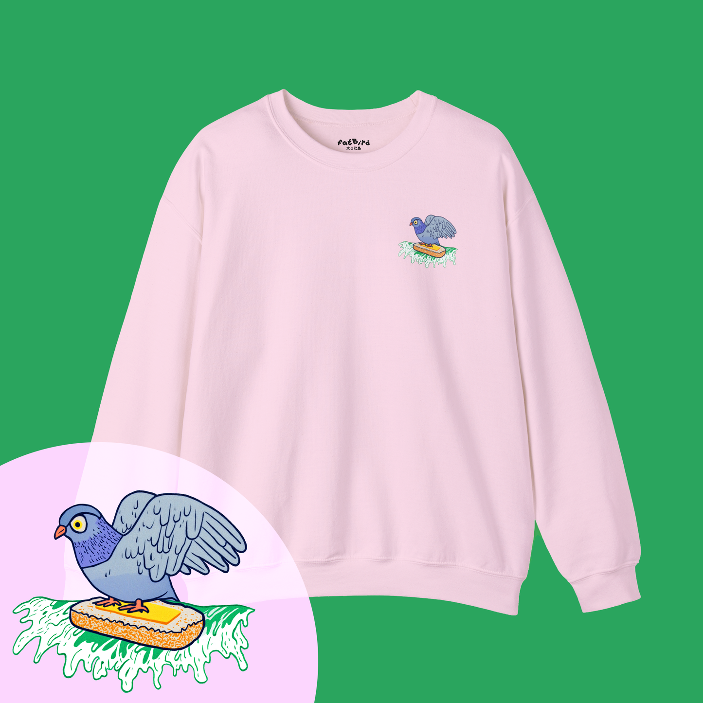 surfin bird on a mission sweatshirt [left]
