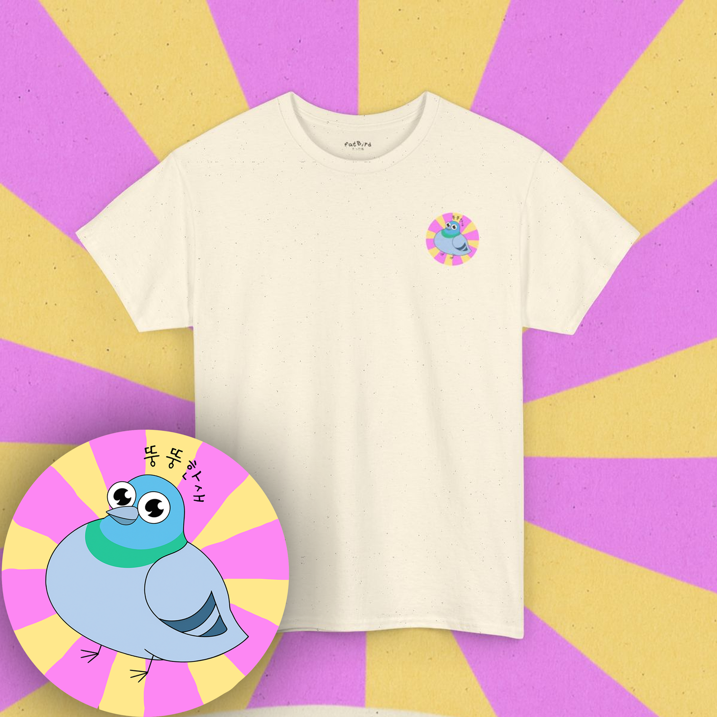 korean fat pigeon v1 tshirt [left]