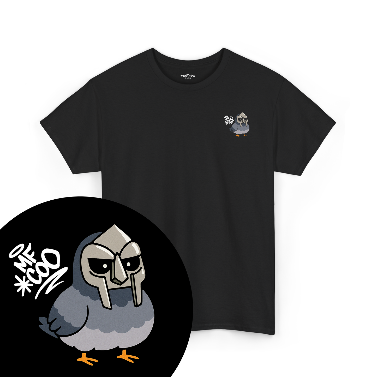 'mf coo' pigeon tshirt [left]