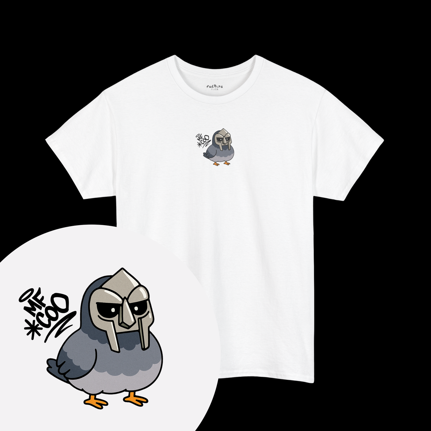 'mf coo' pigeon tshirt