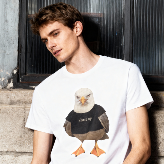 shut up seagull tshirt