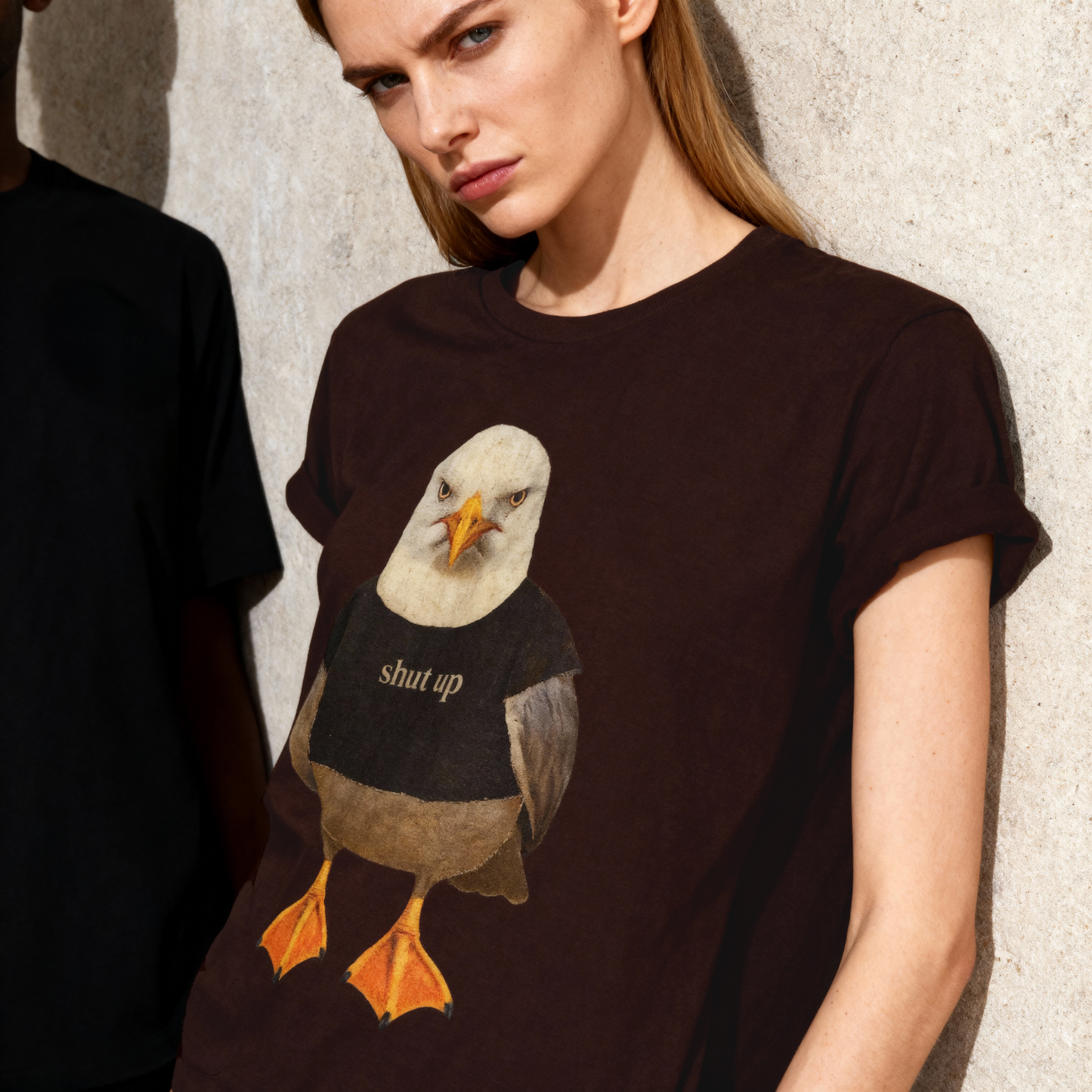 shut up seagull tshirt