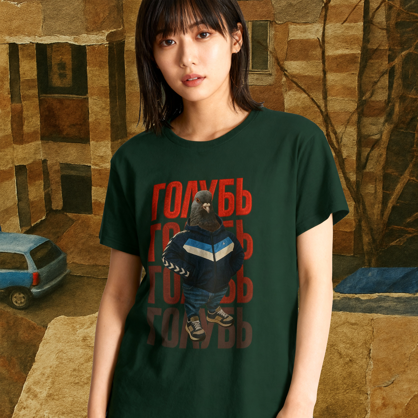 ロシアの鳩のTシャツ    --   日本限定