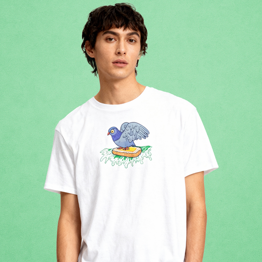 surfin' pigeon on a mission tshirt