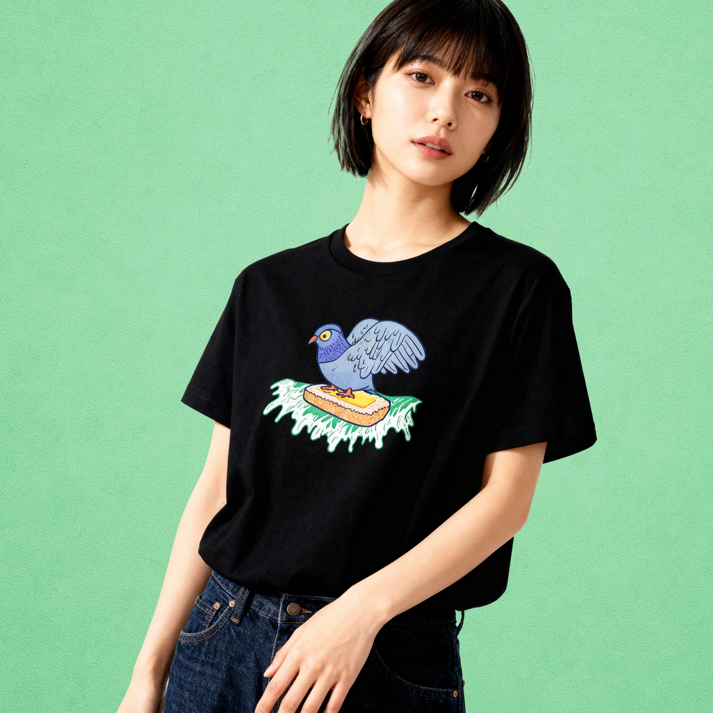 surfin' pigeon on a mission tshirt