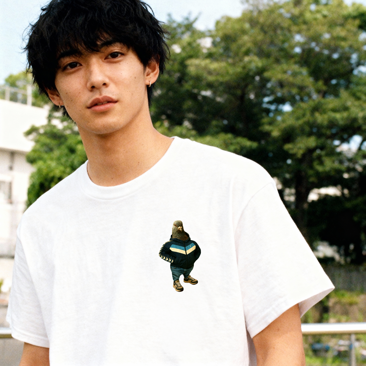 tracksuit pigeon tshirt [left]