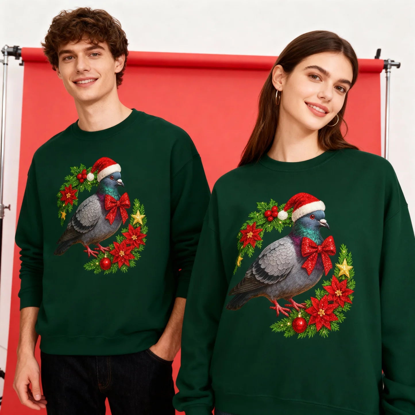 merry pidgemas v3: festive christmas pigeon sweatshirt / jumper