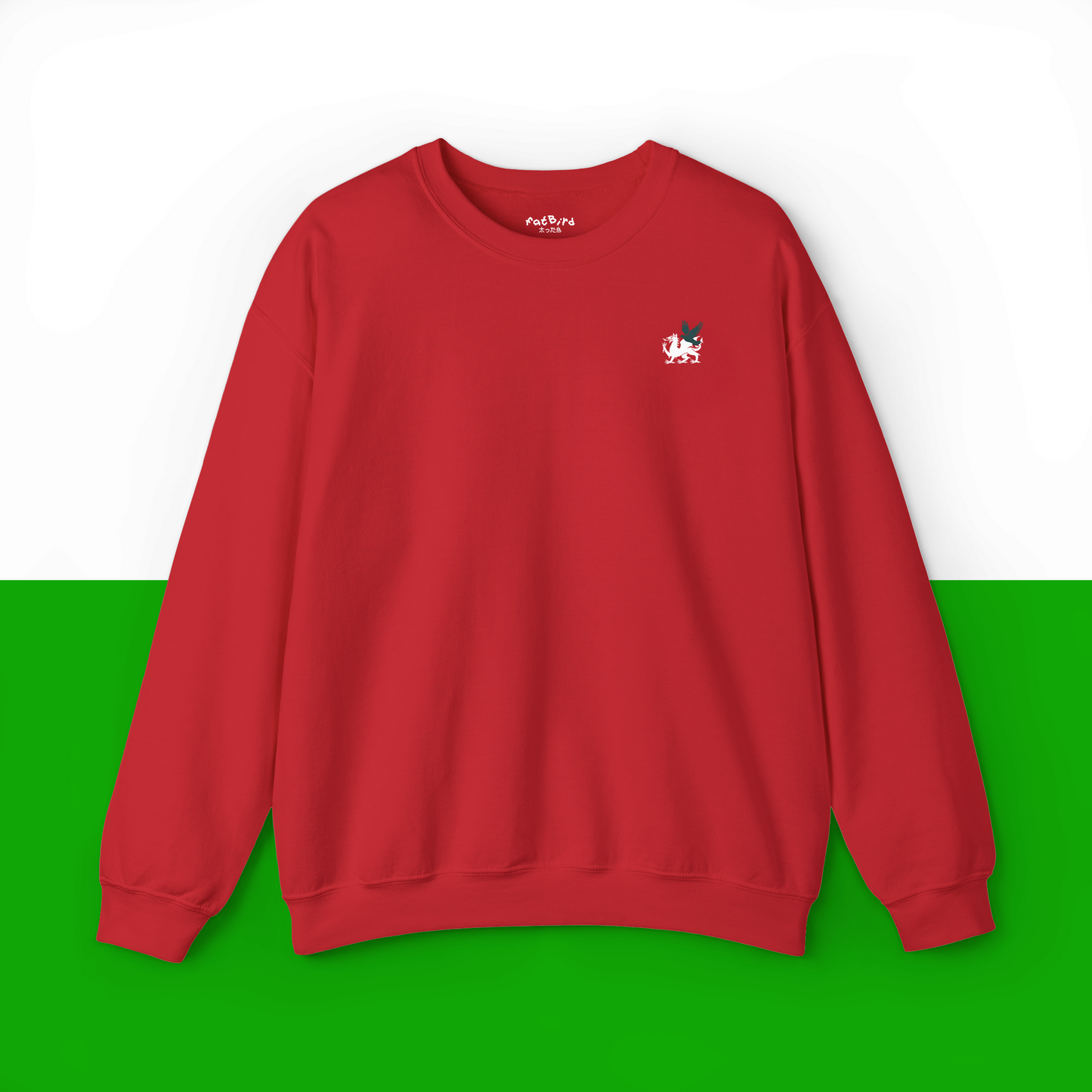 welsh dragon + pigeon emblem sweatshirt [left]