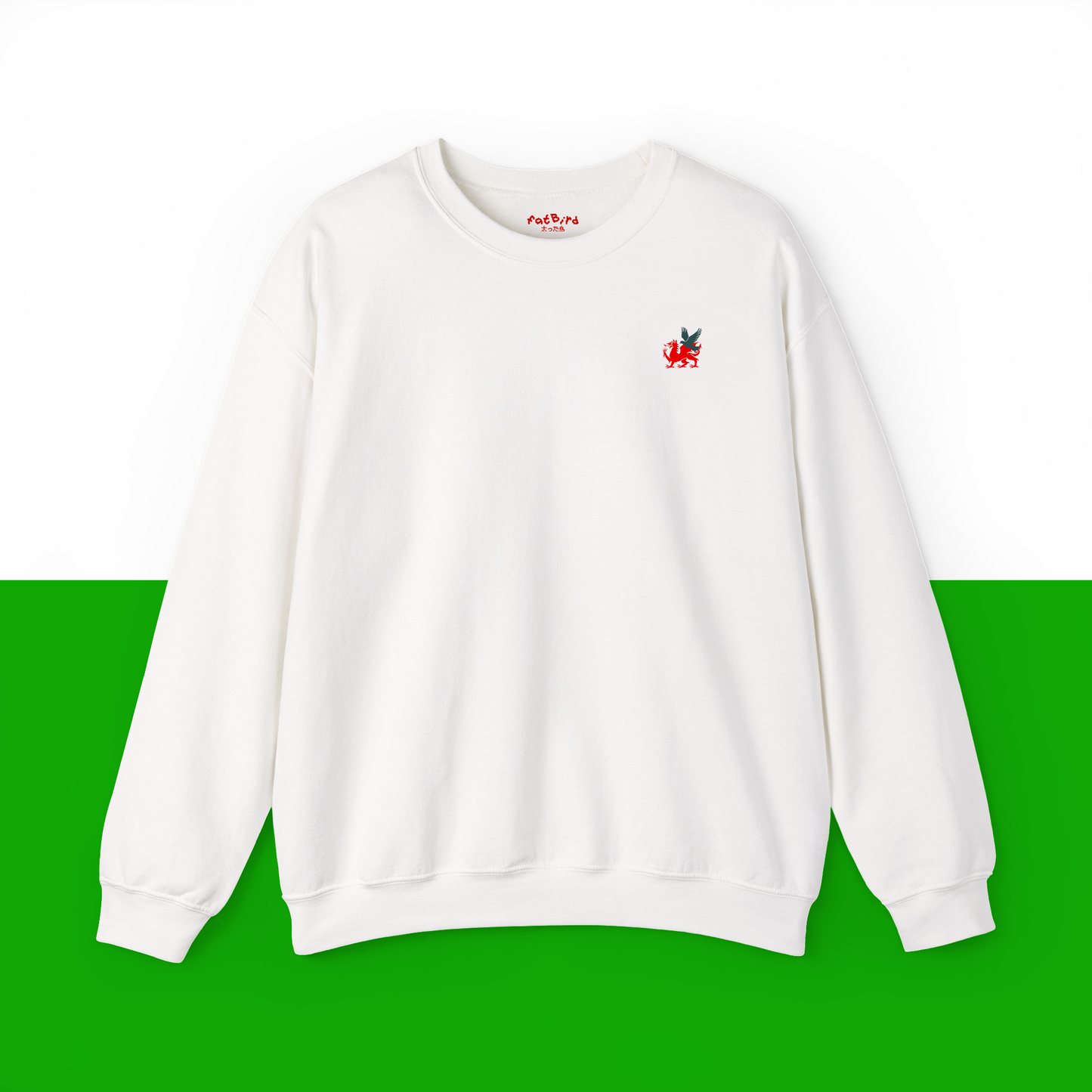 welsh dragon + pigeon emblem sweatshirt [left]