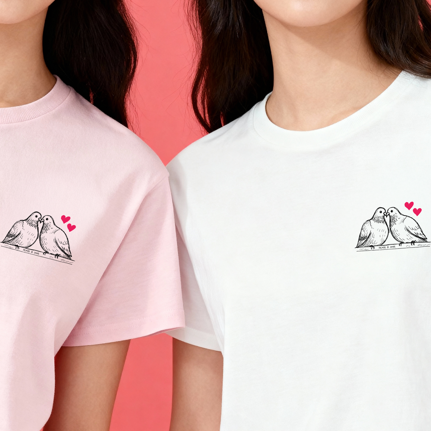 peace & dove pigeon tshirt