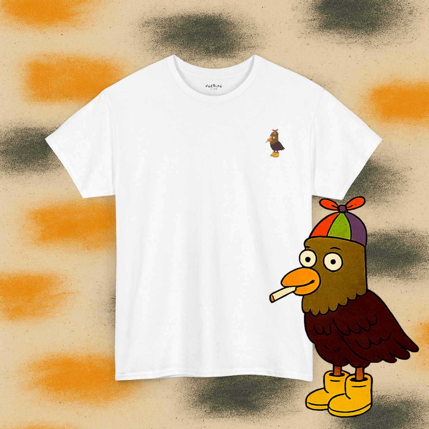 smoking pigeon tshirt [left]