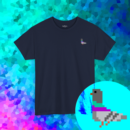 8-bit pixel pigeon tshirt [left]