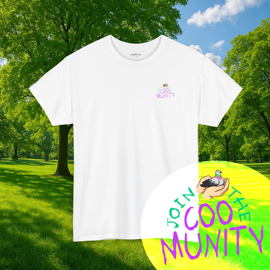 'join the coomunity' tshirt [small front print]