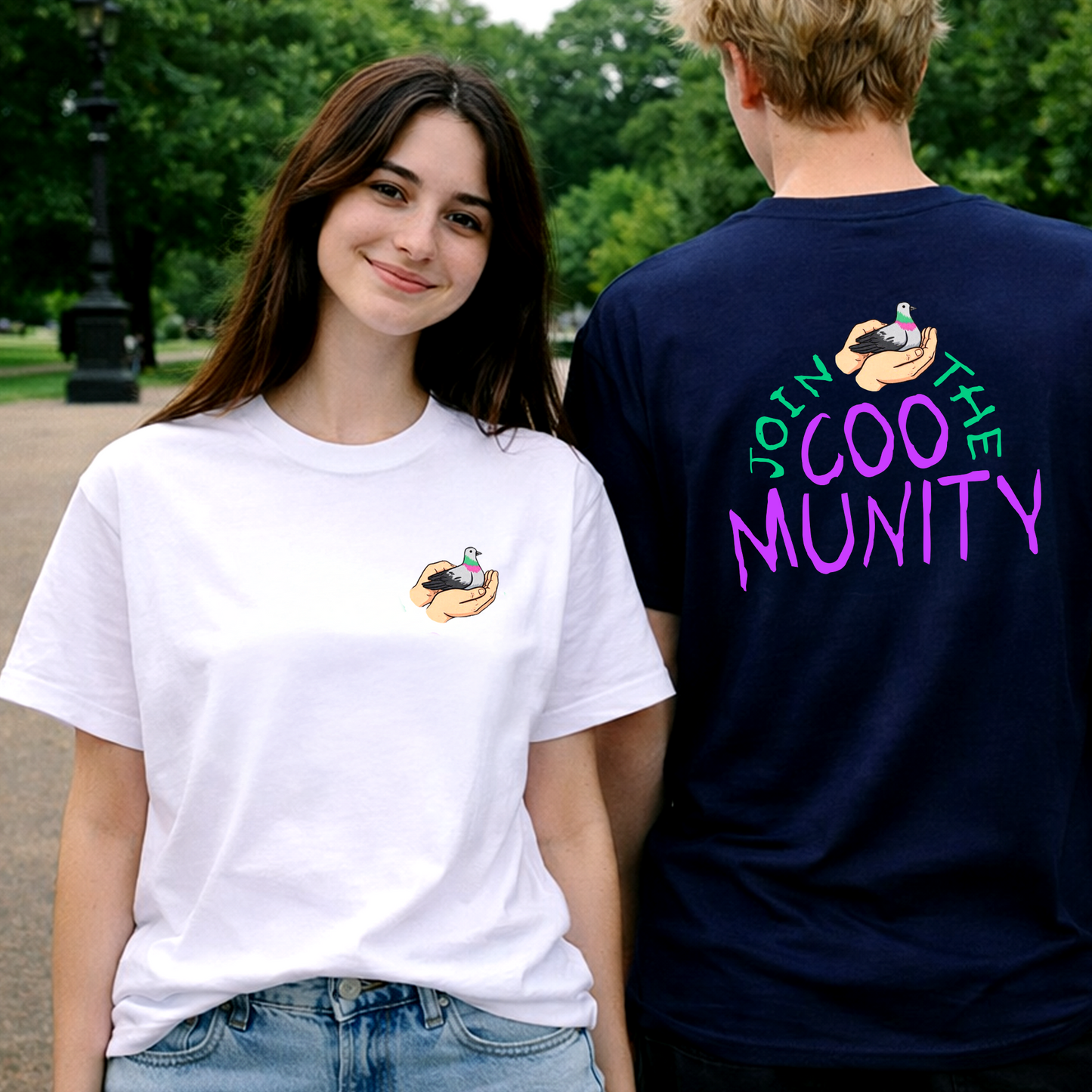 'join the coomunity' tshirt [full back print, small front]