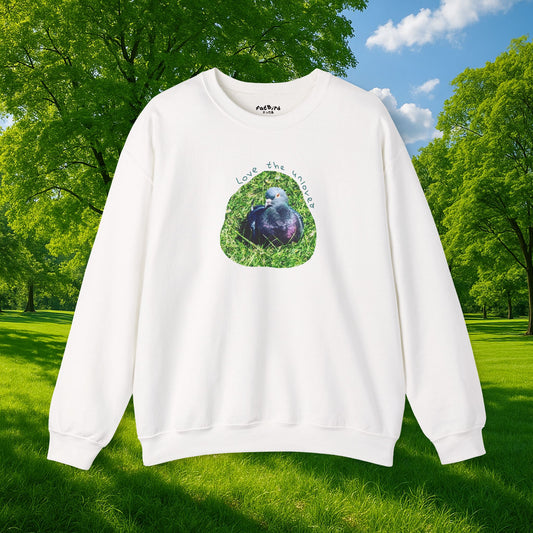'love the unloved' pigeon sweatshirt