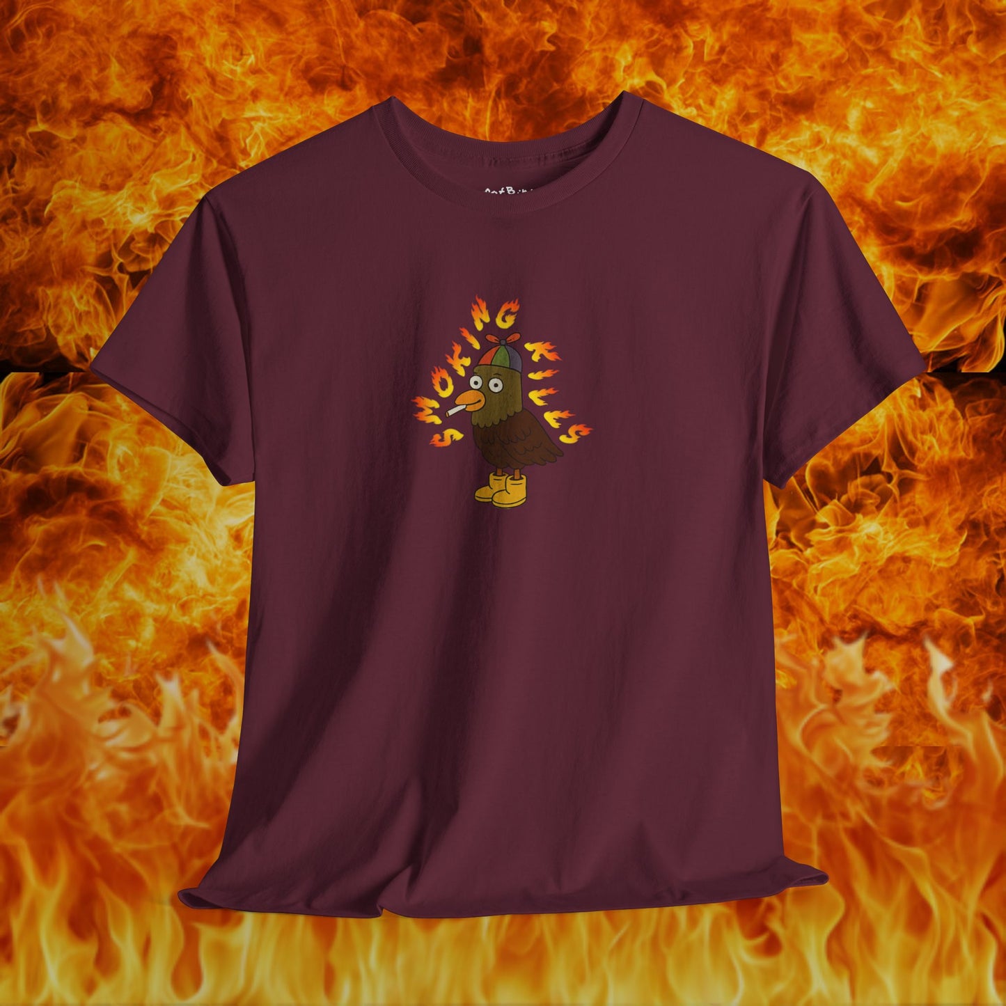 'smoking k!lls' pigeon tshirt