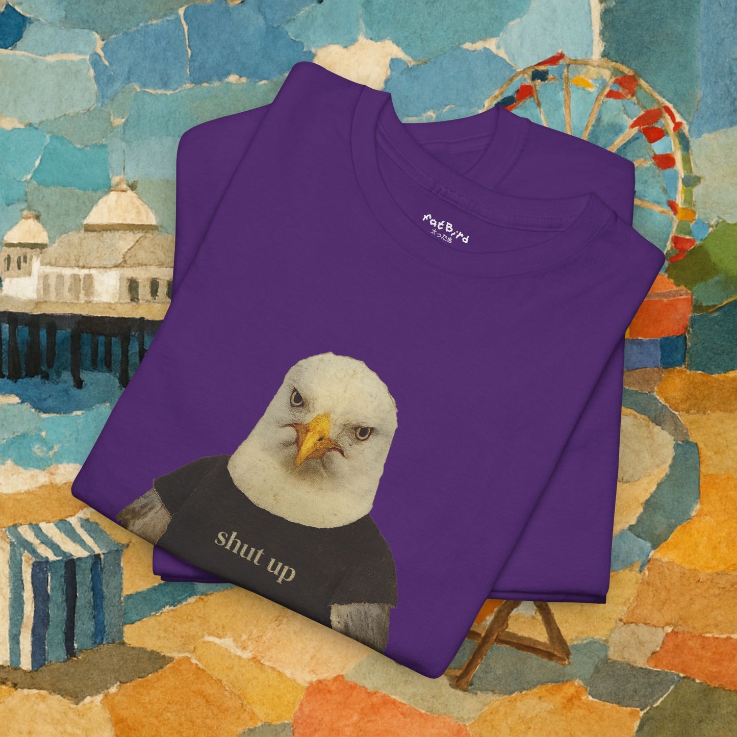 'shut up seagull' unisex graphic tshirt [left]