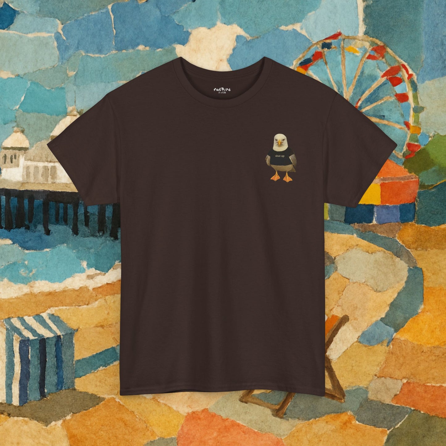 'shut up' seagull tshirt [left]