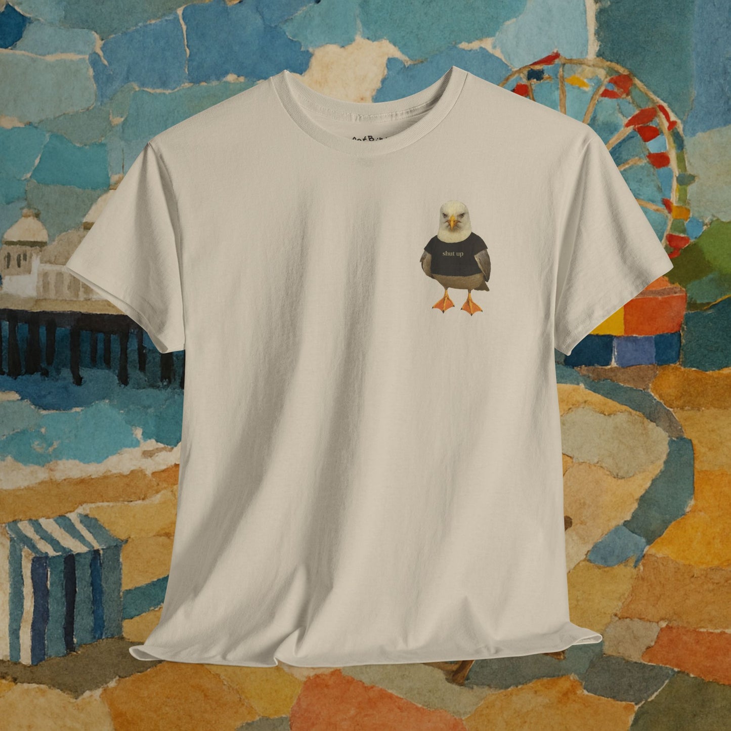'shut up' seagull tshirt [left]