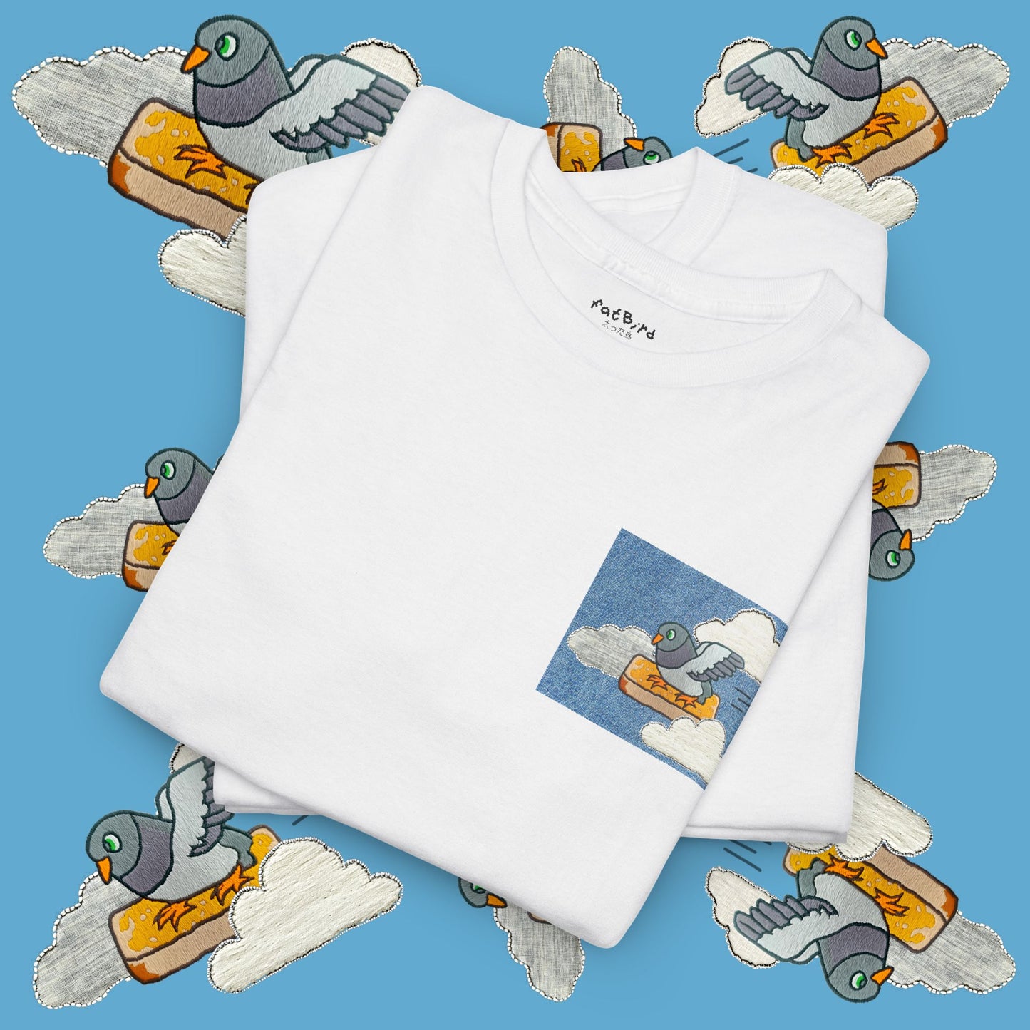 go fast pigeon unisex graphic tshirt [left]