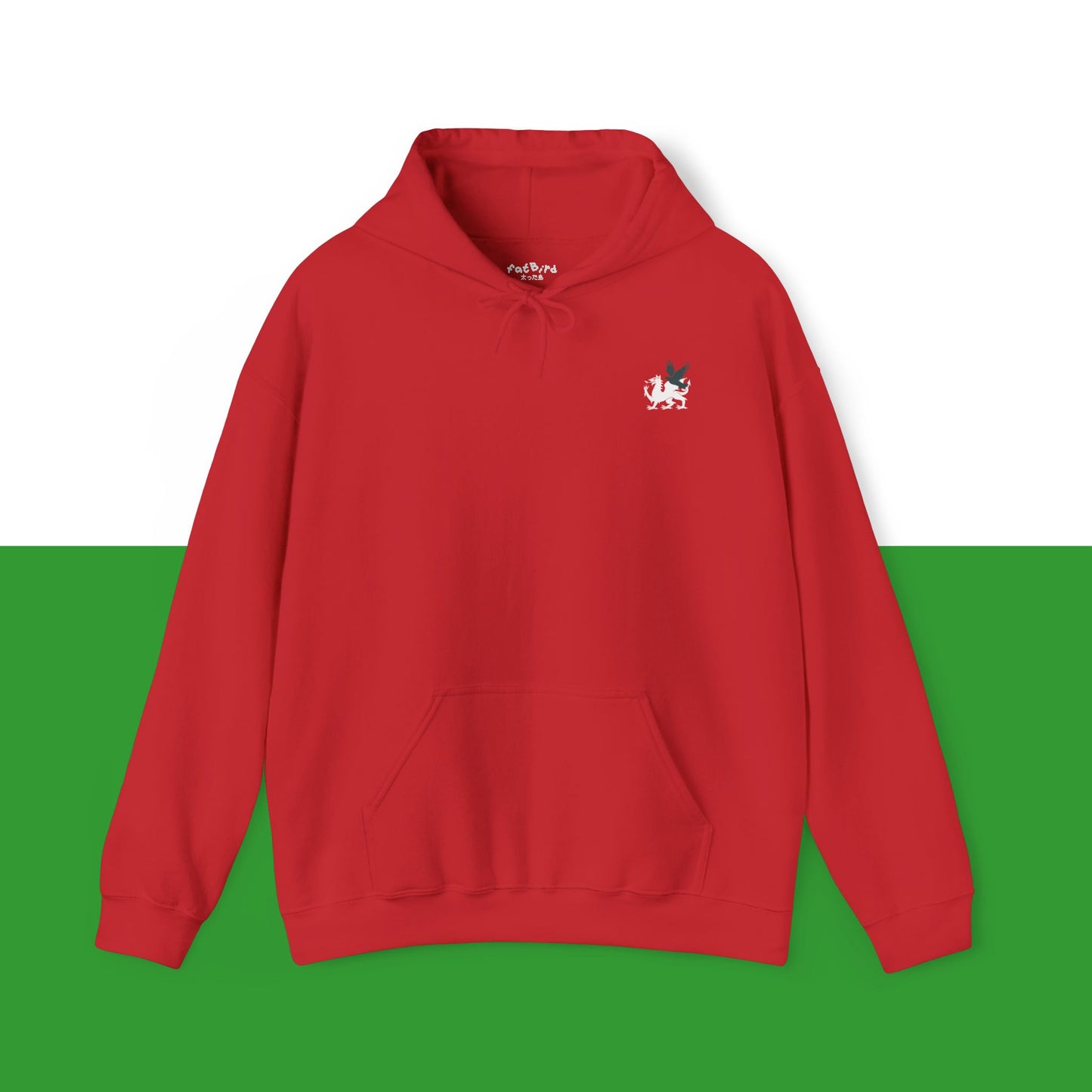 welsh dragon + pigeon emblem hoodie