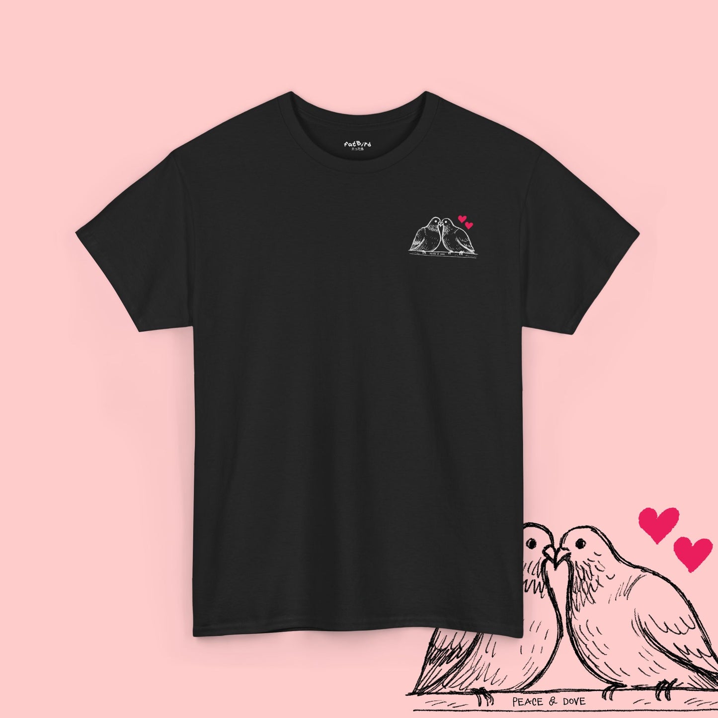 peace & dove pigeon tshirt