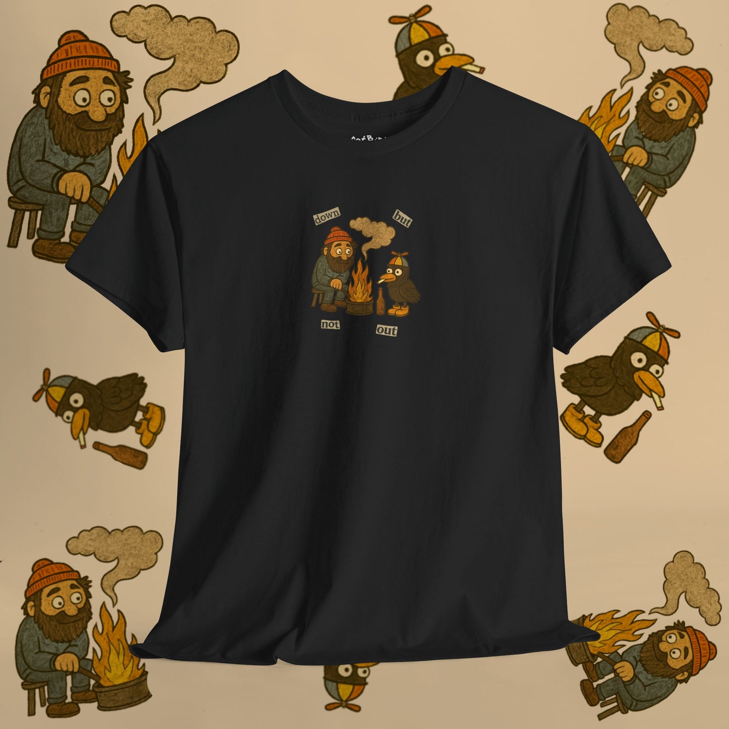 'down but not out' pigeon tshirt