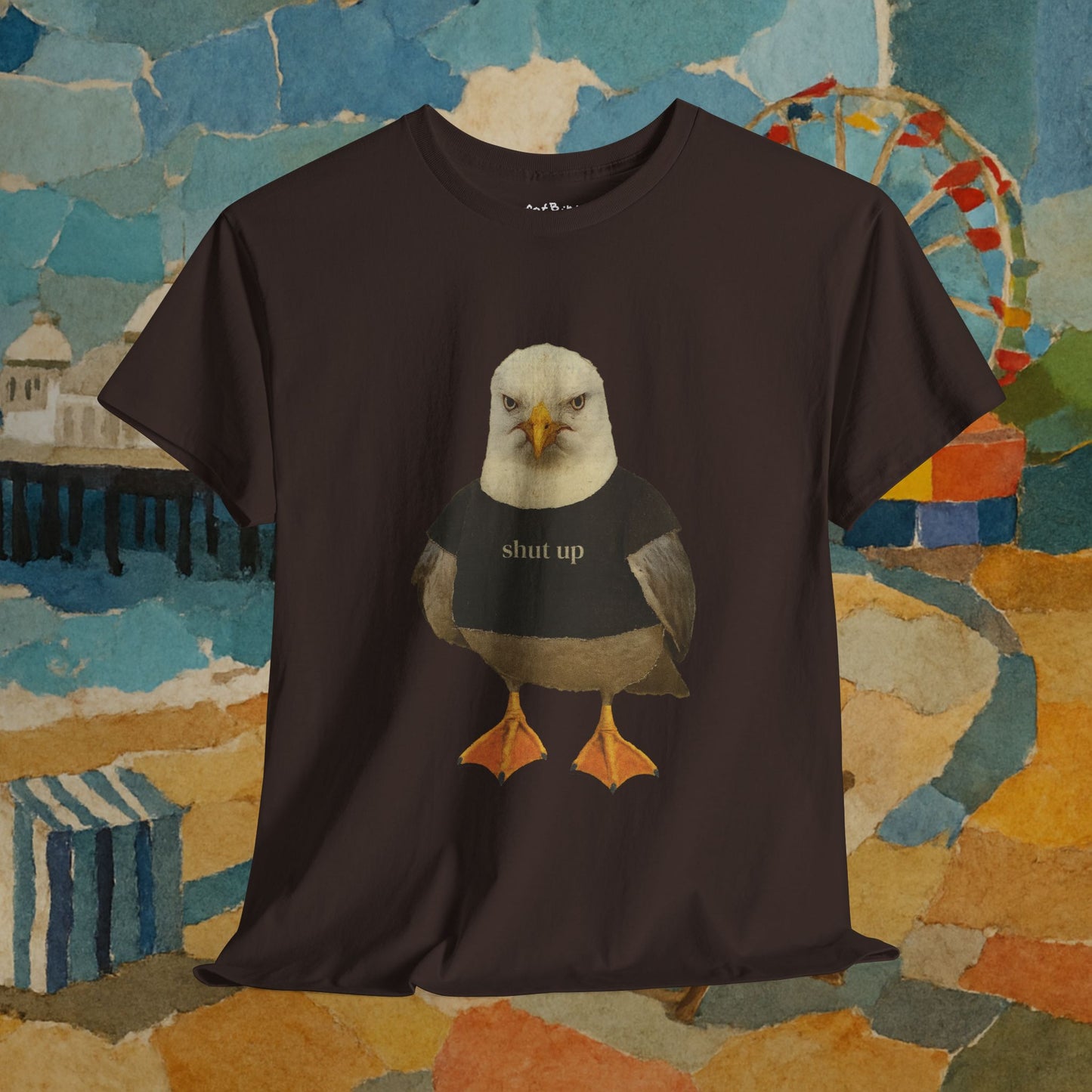 'shut up seagull' unisex graphic tshirt [left]
