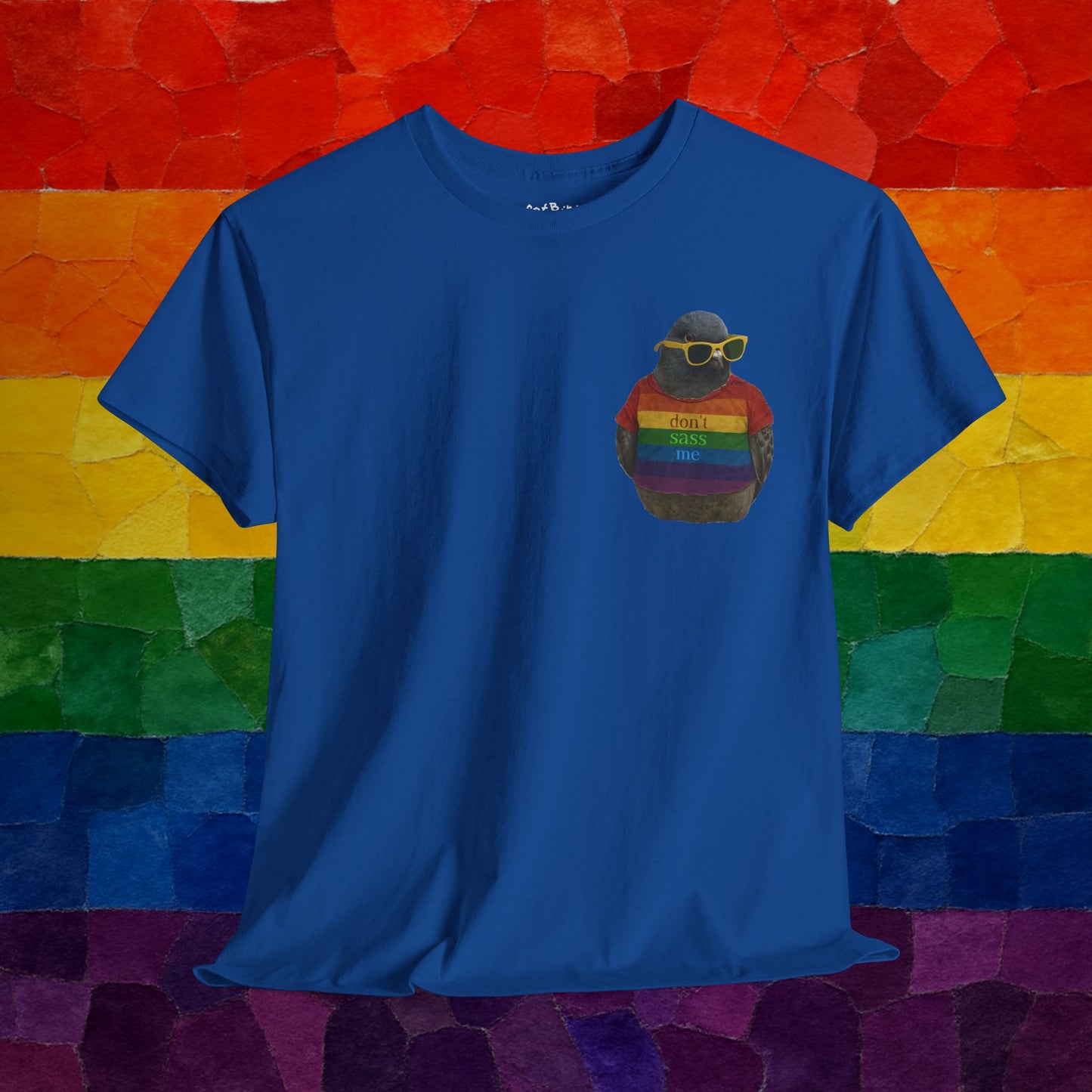 'dont sass me lgbt pigeon' unisex graphic tshirt [left]