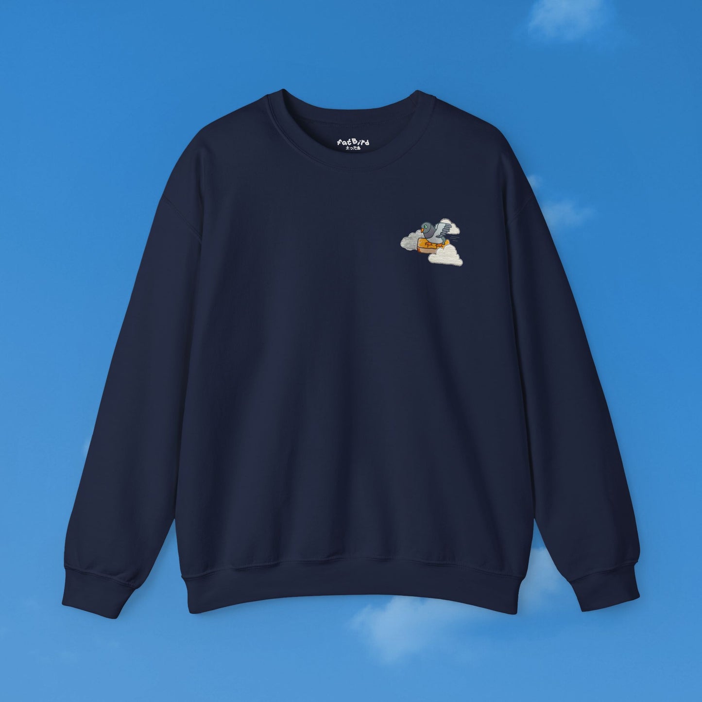 the 'go fast' pigeon v1 sweatshirt [left]