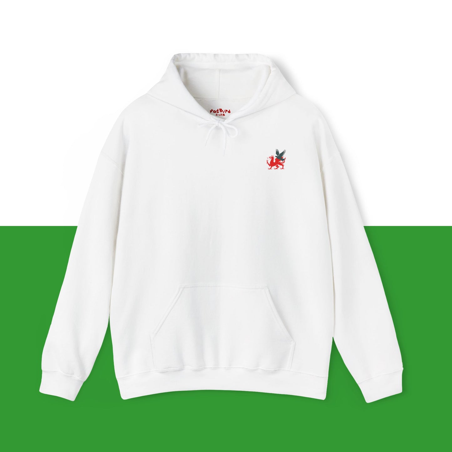 welsh dragon + pigeon emblem hoodie