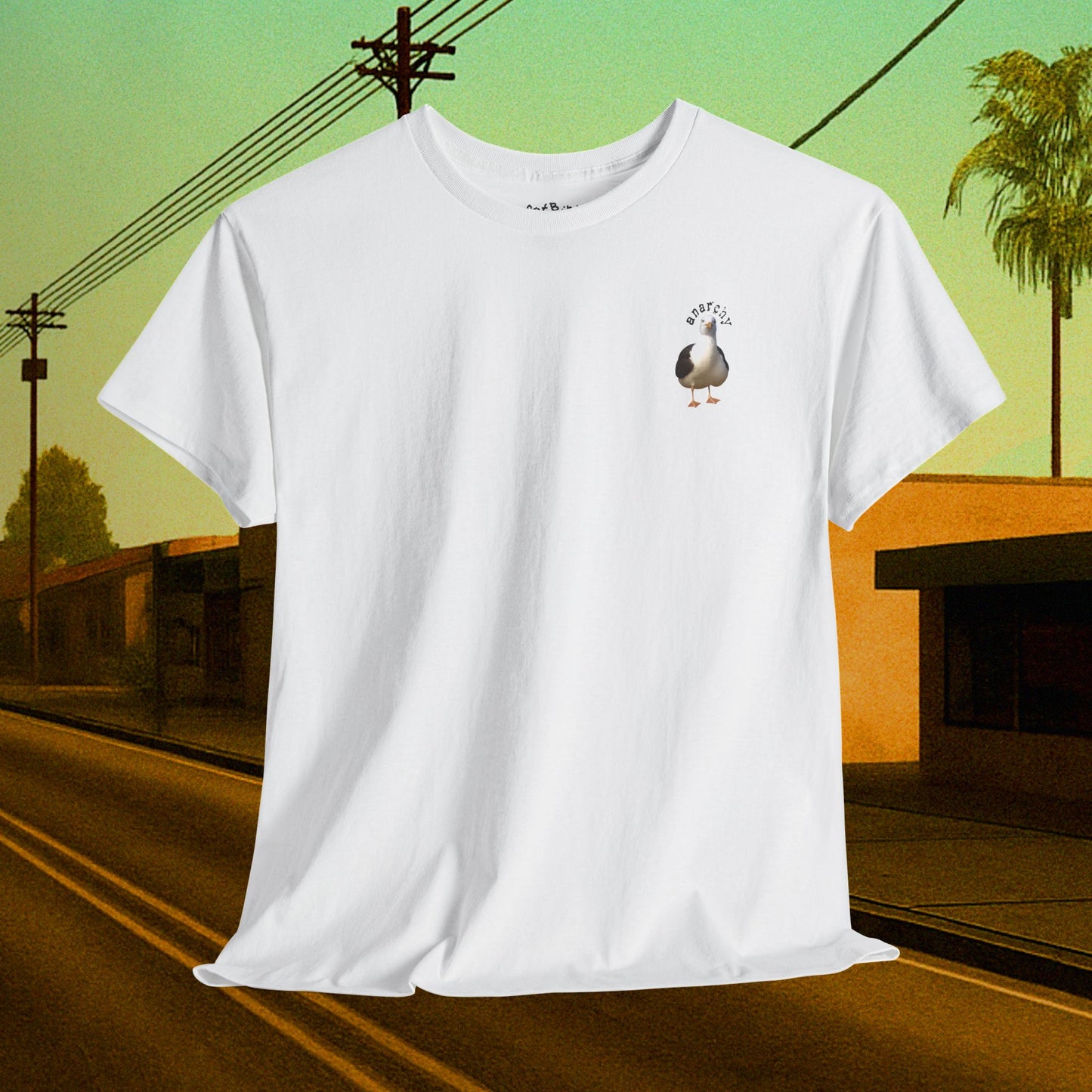 anarchy seagull tshirt [no gun design, left]