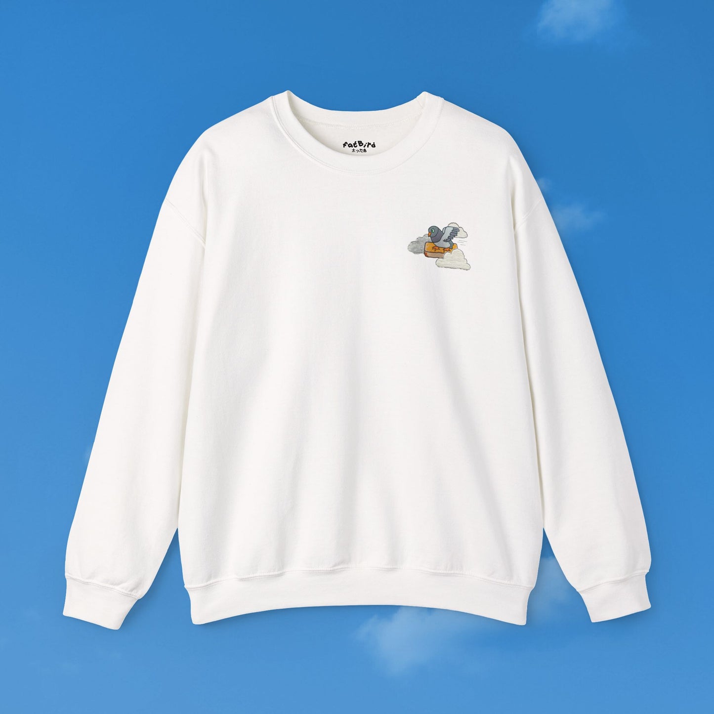 the 'go fast' pigeon v1 sweatshirt [left]