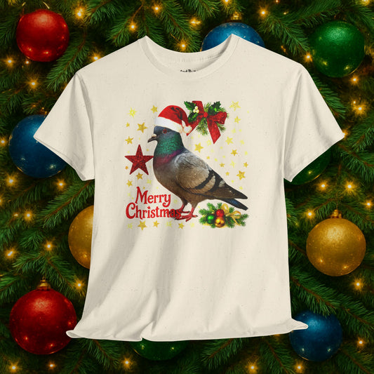 merry christmas v2: festive christmas pigeon tshirt
