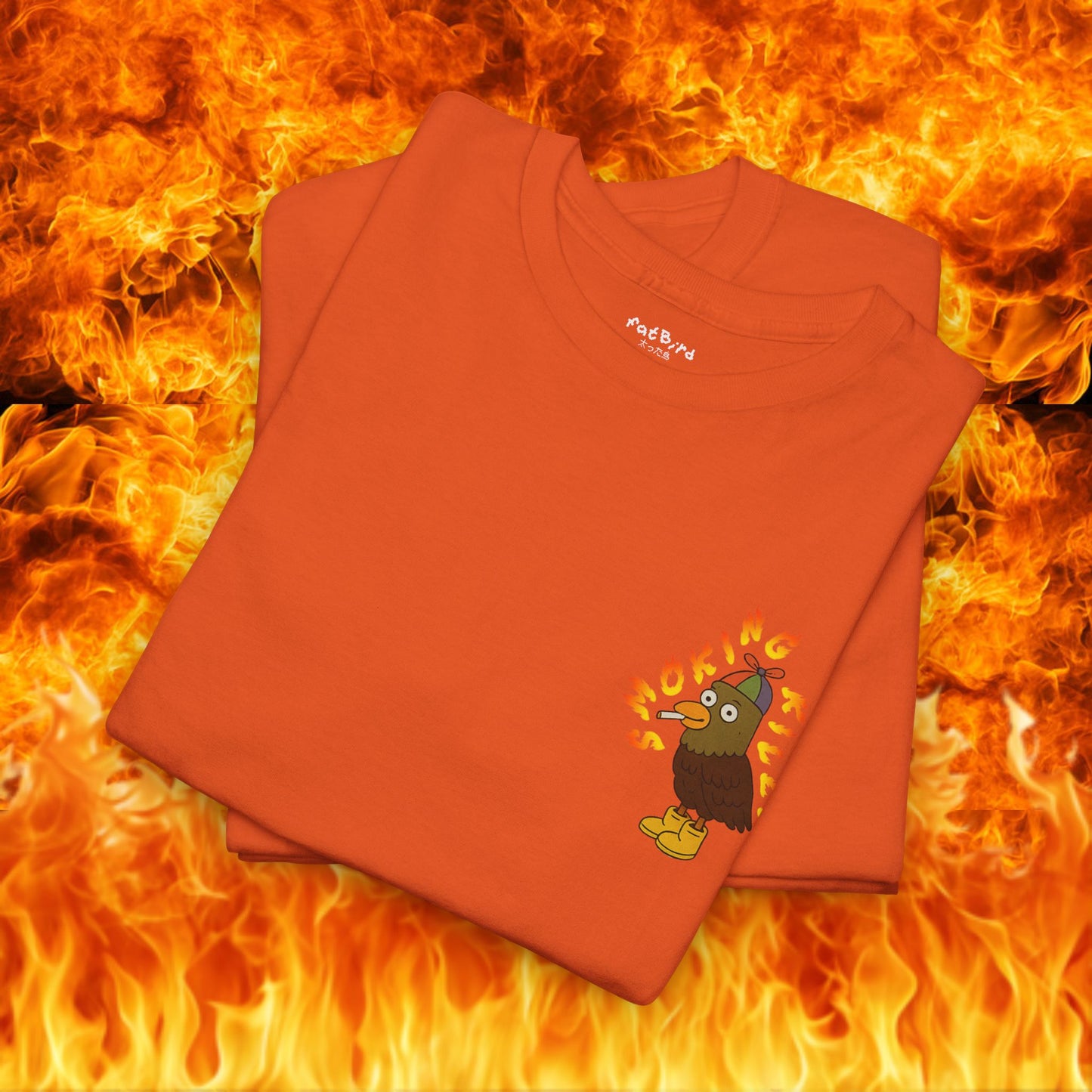 'smoking kills pigeon' unisex graphic tshirt [left]