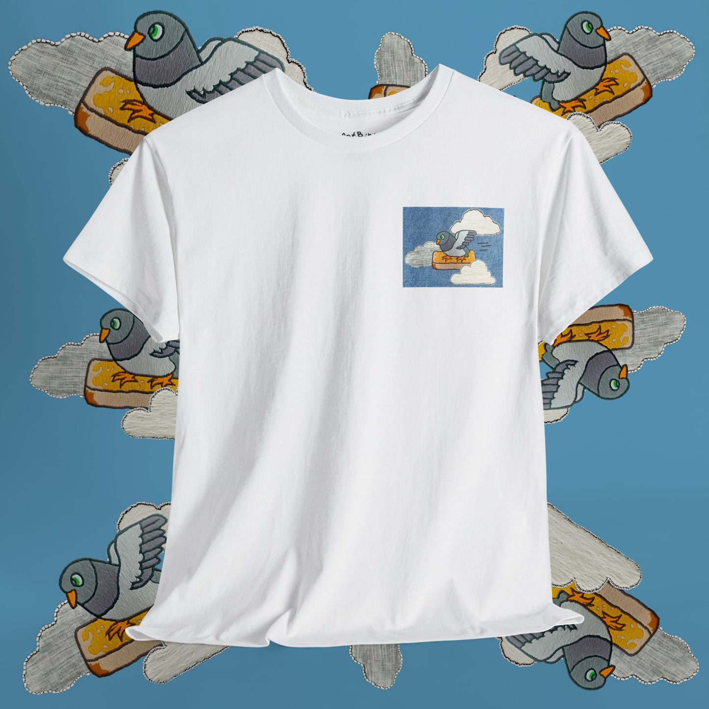 go fast pigeon unisex graphic tshirt [left]