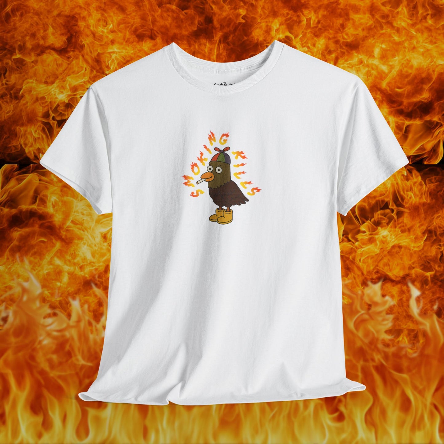 'smoking k!lls' pigeon tshirt