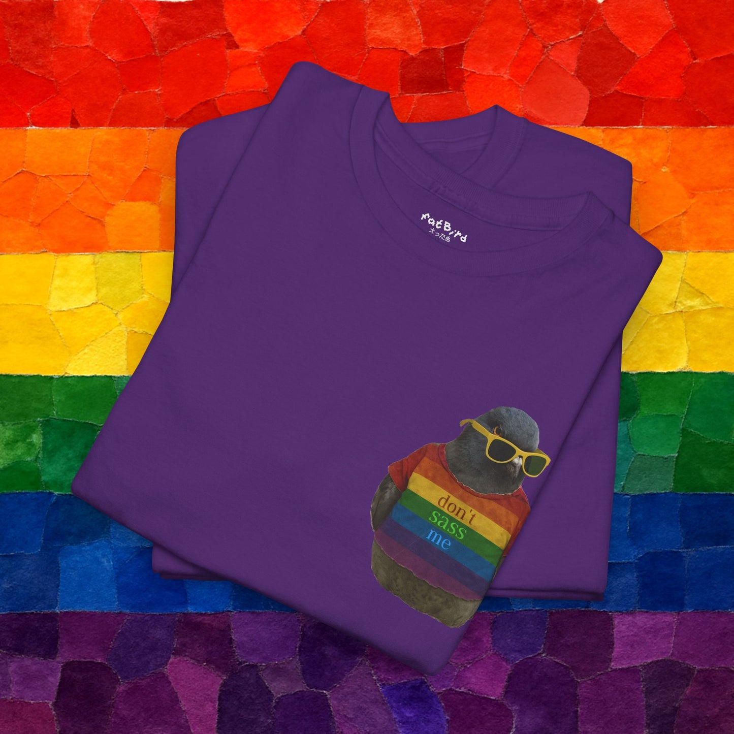 'dont sass me lgbt pigeon' unisex graphic tshirt [left]