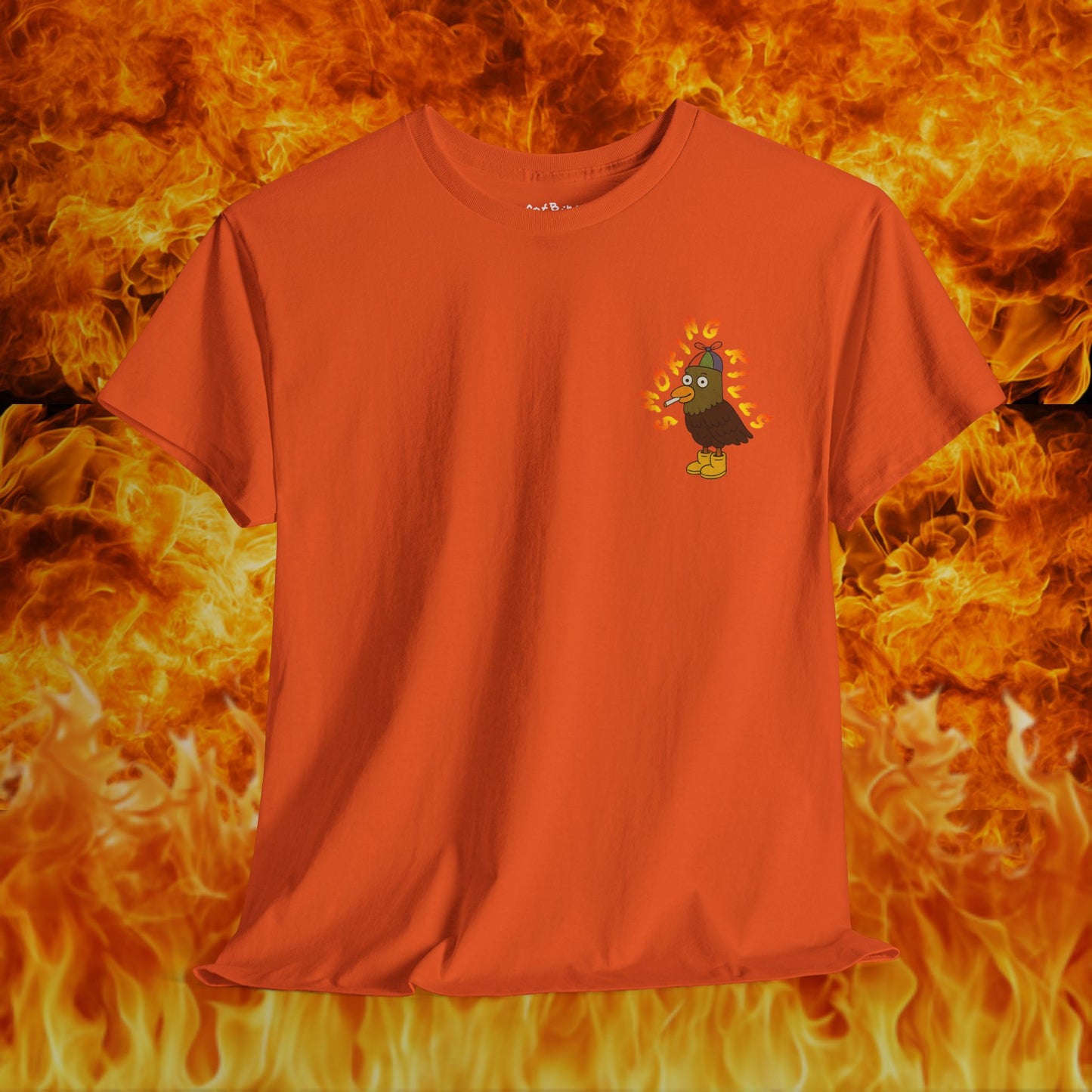 'smoking kills pigeon' unisex graphic tshirt [left]