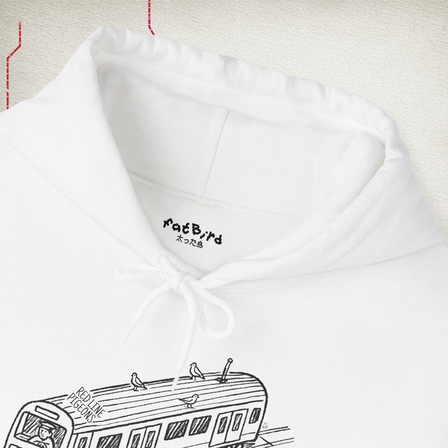 nyc red line pigeons hoodie