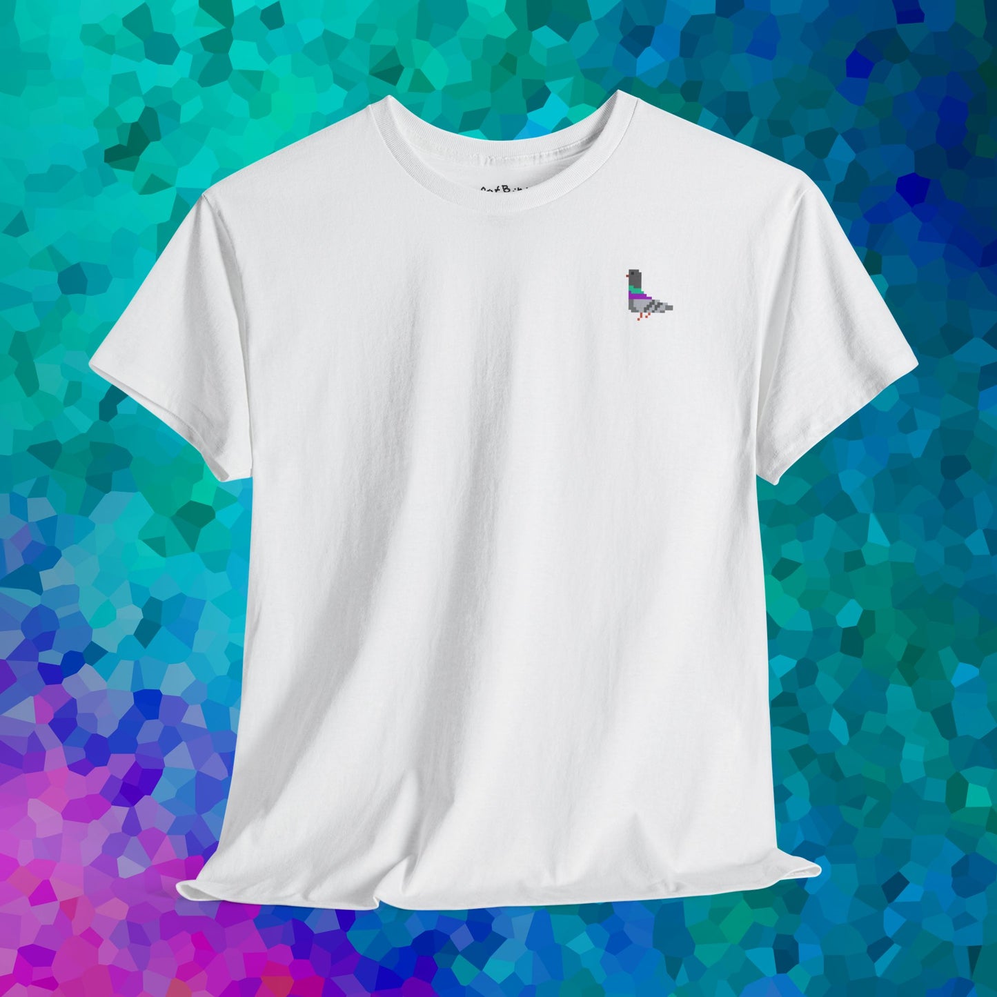 8-bit pixel pigeon tshirt [left]