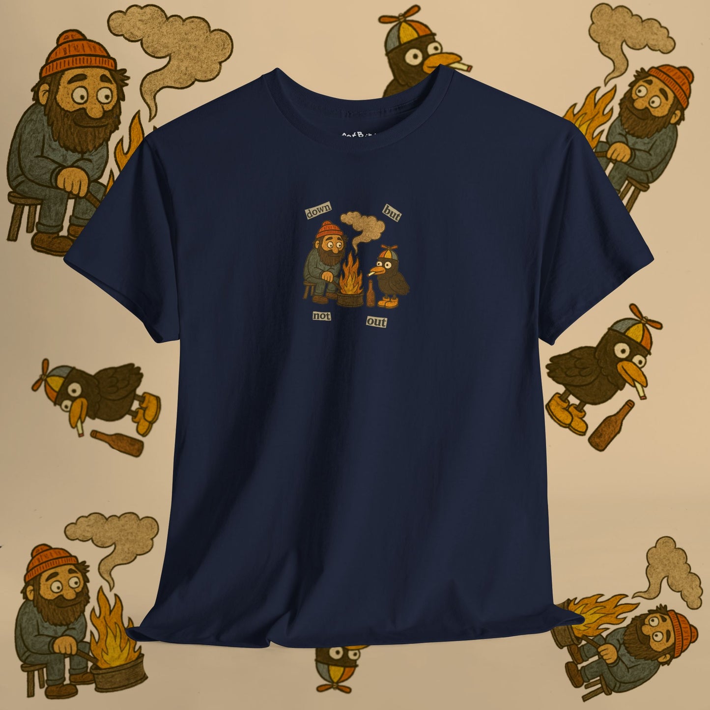 'down but not out' pigeon tshirt