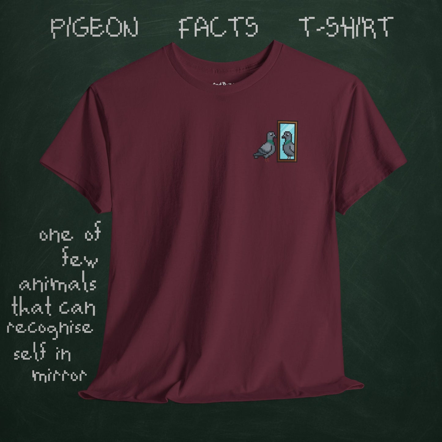 pigeon fact tshirt #1: mirrors [left]