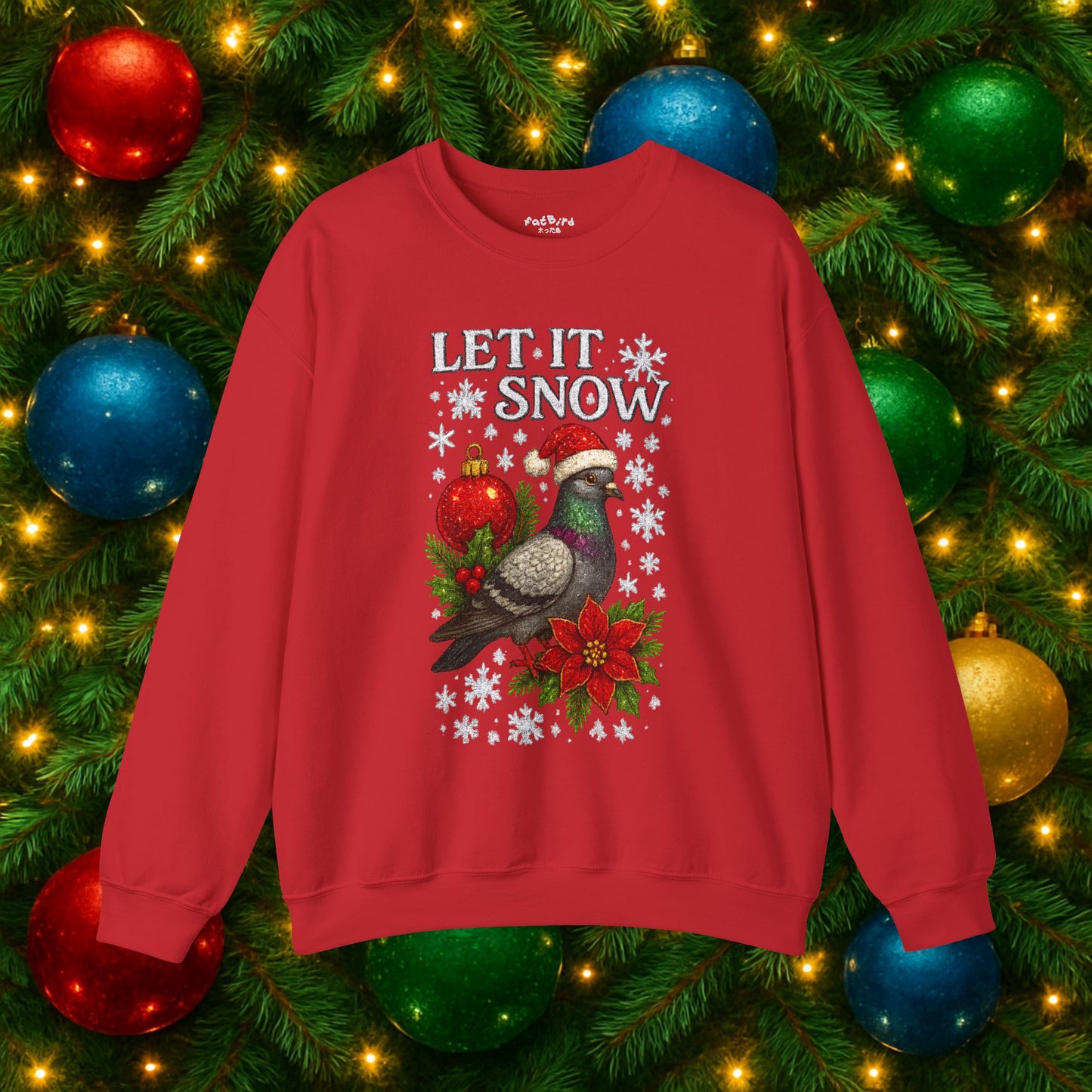 let it snow pigeon: unisex festive christmas sweatshirt / jumper