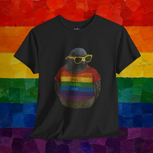 dont sass me lgbt pigeon - unisex graphic tshirt